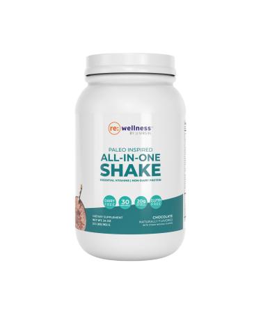 Reignite Wellness by JJ Virgin | Chocolate Paleo-Inspired All-in-One Shake | Gluten Free + Dairy Free Protein Powder | Contains 20G of Beef Protein with Vitamins, Minerals, Amino Acids | 30 Servings Chocolate 2.4 Pound (Pac