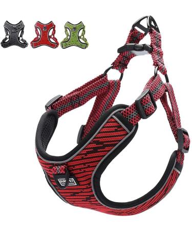 Suredoo Adjustable Dog Harness - No Pull Reflective & Breathable for Large Medium & Small Dogs - Soft Safety Harness in Red - Buy Online on GoSupps.com