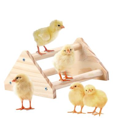 GINTUTO Chicken Perch Strong Pine Wooden Chick Jungle Gym Roosting Bar, Chick Perch Toys for Coop and Brooder for Large Bird Baby Chicks Parrot (Small)