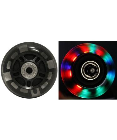 LED Inline Wheels 82a Skate Roller Blade Ripstik Light Up w/Bearings 64mm - 4 Pack