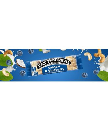 Eat Natural Cashew & Blueberry Bars with Yoghurt Coating - 12 x 40g - Buy Online on GoSupps.com