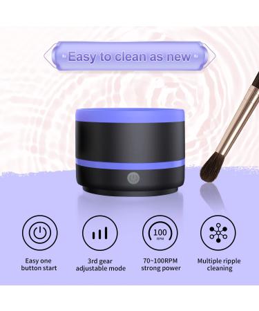 Electric Makeup Brush Cleaner with Silica Gel Mat Bowl - Small, Easy to Clean, Type-C, Automatic 5V 1A - Beauty Brush Cleaner Machine Tools (Blue) - Buy Online on GoSupps.com