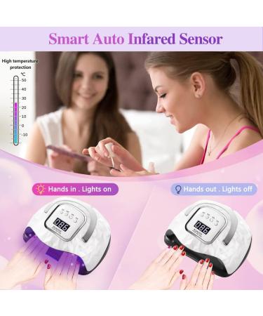 248W UV LED Nail Lamp - Upgrade 60 Led Beads, LCD Display, Auto Sensor, 4 Timer Settings - Professional Gel Curing Lamp for Home Salon - White - Buy Online on GoSupps.com