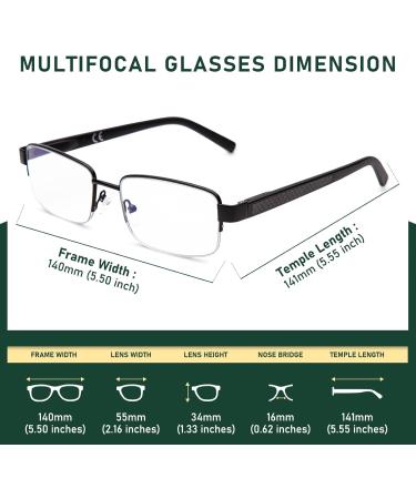 Amorays Multifocal Reading Glasses - Blue Light Filter Metal Halfbrand - Clear View Comfortable & Durable - Gray-Brown 1.5x - Buy Online on GoSupps.com