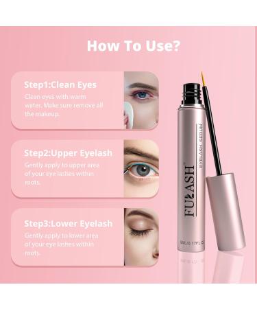 Fulash Lash Serum - Advanced Vegan Eyelash Growth Serum for Longer Thicker and Fuller Lashes - Perfect Gift for Women (5ml - Buy Online on GoSupps.com