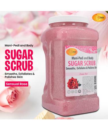 SPA REDI Sugar Body Scrub - Sensual Rose 128 Oz | Exfoliate Moisturize & Nourish for Glowing Skin - Best Body Exfoliator - Buy Online on GoSupps.com