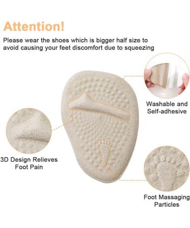 Uraqt FuSpolster Pads - 6 Pairs of Silicone Forefoot Gel Pads Anti-Slip High Heels Shoe Inserts Forefoot Protection Insoles - Buy Online on GoSupps.com
