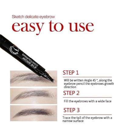 Suake Eyebrow Contouring Pen ChordBeaux 4 Tipped Precision Brow Pen Waterproof Sweat-proof and Non-smudging Four-pronged Eyebrow Pencil (Dark brow & Red brown) - Buy Online on GoSupps.com