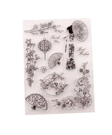 Lurrose Scrapbook Postage Stamps Greeting Cards Clear Stamp Silicone Seal Stamp Illustration Finished Chapter Account