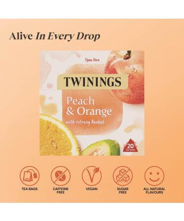 Twinings Superblends Sleep Tea with Spiced Apple Vanilla Camomile & Passionflowers 80 Teabags (Multipack of 4 x 20 Bags) & Peach & Orange Tea Bags 20 Count (Pack of 1) - Buy Online on GoSupps.com