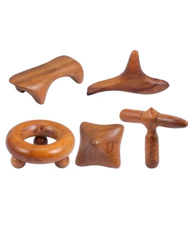 LIXBD trigeminal massager made of wood reflex zone massage wood-therapy tools Thai massage wooden stick for hand head foot face body