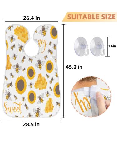 Bee Sunflowers Beard Bib Apron - Waterproof Hair Catcher for Men | Non-Stick Grooming Cape with Suction Cups | Perfect Gifts for Men - Buy Online on GoSupps.com