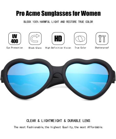 Pro Acme Baby Polarized Heart Sunglasses - Black Frame | Blue Mirrored Lens - Buy Online on GoSupps.com