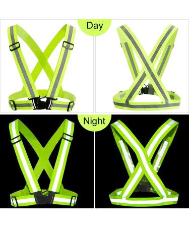 Adjustable High Visibility Reflector Vest for Biking & Jogging | Safety Vest with Strap Bracelet for Men & Women - Buy Online on GoSupps.com