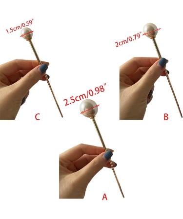 amangul Faux Pearl Hair Stick Fork Pin Retro Metal Chopstick Hairpin Bun Holder - Buy Online on GoSupps.com