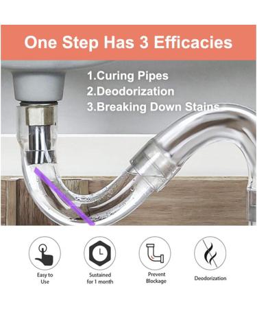 Fanshiontide 72 Pcs Enzymatic Drain Cleaner Sticks - Clear Drains & Pipes, Odor-Free Cleaning Tool for Kitchen, Bathroom & Toilet Sewer - Buy Online on GoSupps.com