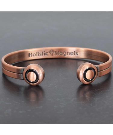 Holistic Magnets Strong Magnetic Bracelet for Arthritis - Men's & Women's Copper Wrist Jewelry for Joint Healing & Pain Relief | Ideal Gift (M: Wrist 16.5-19.5cm) - Buy Online on GoSupps.com