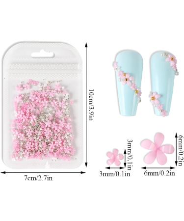 800 Pieces 3D Flower Nail Art Charm White Flowers Decoration Decals Resin With Metal Caviar Beads Mixed Size Acrylic Ornament Manicure Accessories Bags for Women Girls Multicolor - Buy Online on GoSupps.com