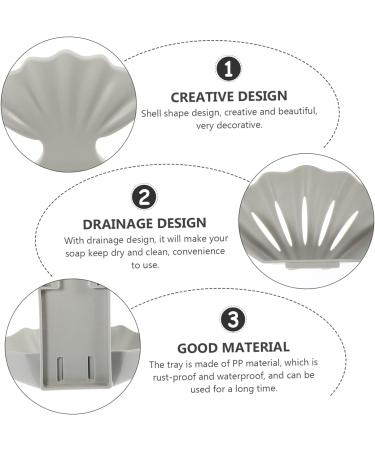 Ciieeo 5pcs Box Shell Soap Dish Wall-mounted Soap Holder Soap Drying Rack Removable Soap Holder Draining Soap Holder Kitchen Soap Stand Travel Soap Holder Shell Shape Drainer Rack Pp - Buy Online on GoSupps.com