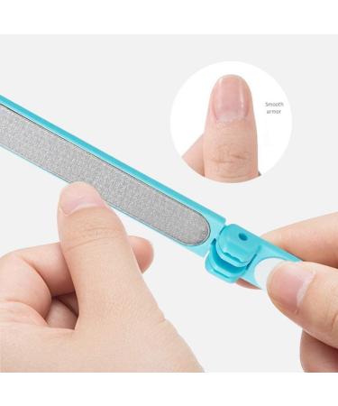 Desikixudy Folding Nail File Double Side Nail Grinding Sanding Remove Buffer UV Gel Polish Manicure Tool Blue - Buy Online on GoSupps.com