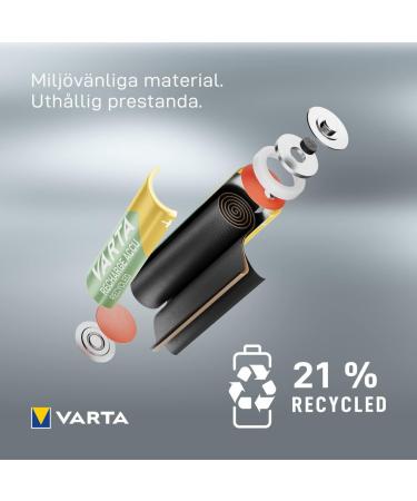 VARTA Recharge Accu Recycled AAA Micro NiMH Batteries - Pre-Charged 800 mAh Eco-Friendly 4-Pack - No Memory Effect - Buy Online on GoSupps.com