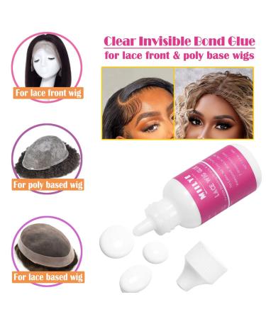MIILYE Lace Wig Glue & Hair Styling Wax Combo Pack - Invisible Adhesive for Front Lace Wigs | Includes Glue Remover, Hair Wax Stick, Edge Control Gel & Brush - Buy Online on GoSupps.com