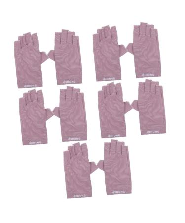 Healeved 5 Pairs Uv Gloves Fingerless Manicure Gloves Outdoor Hiking Gloves Nails Gel Manicure Gloves Uv Protection Uv Protection Manicure Gloves Nail Gel Cool Gloves Fabric Women's Major