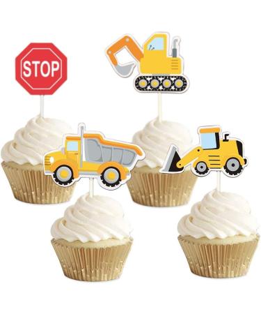 35-Pack Construction Cupcake Toppers Picks for Kids Birthday Party Decorations - Dump Truck, Excavator, Tractor Theme - Buy Online on GoSupps.com