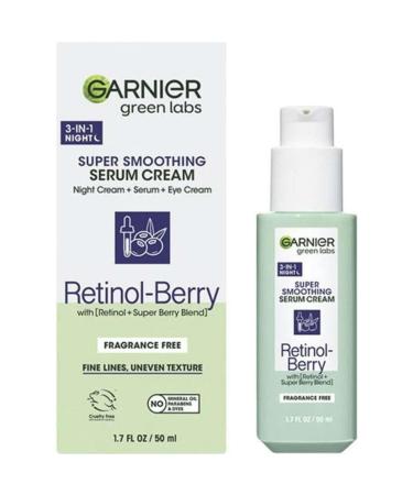 GarnierGreen Labs 3-in-1 SUPER SMOOTHING SERUM Cream Retinol Berry 1.7 fl oz