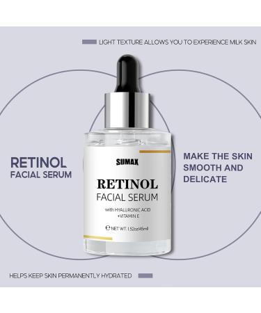 Retinol Facial Serum with Hyaluronic Acid & Vitamin E | Anti-Aging Skin Repair | Reduce Wrinkles & Fine Lines - Buy Online on GoSupps.com