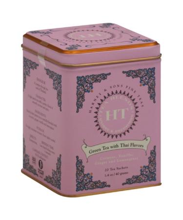 Harney & Sons HT Tea Blend Green Tea with Coconut 20 Tea Sachets 1.4 oz (40 g)