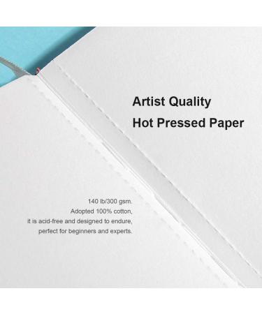 Paul Rubens Watercolor Paper Journal 3.8x5.2 - 20 Sheets | 100% Cotton Hot Press, Acid-Free for Watercolors, Gouache, Acrylics | Pink Cover - Buy Online on GoSupps.com