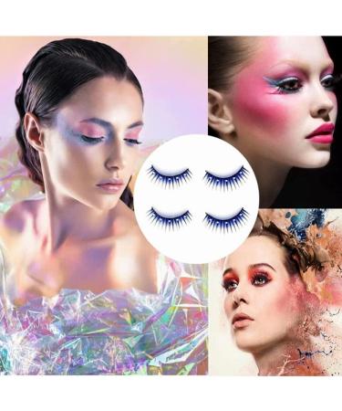 5 Pairs Fluffy Fake Eyelashes Faux Mink Fake Eyelashes Blue Shiny Rhinestone False Eyelashes 3D Thick Long Fake Eyelashes for Women Girls Party Stage Dance Makeup Masquerade - Buy Online on GoSupps.com