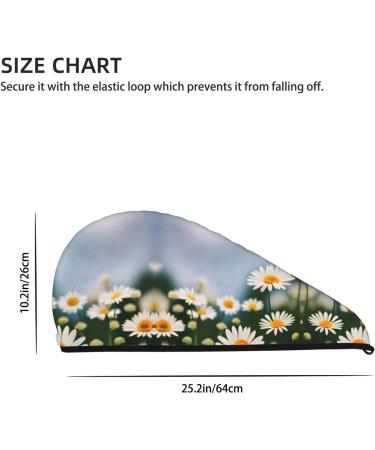 Daisy Flowers Coral Velvet Dry Hair Cap | Quick-Dry Hair Towel Wrap for Men & Women | Ideal for Travel & Home - Buy Online on GoSupps.com