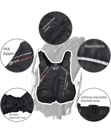 Zeraty Adult Life Jacket Swim Vest - Medium-Large Black | Buoyancy Aid PFD for Fishing, Sailing, Surfing, Boating, Kayaking - Buy Online on GoSupps.com