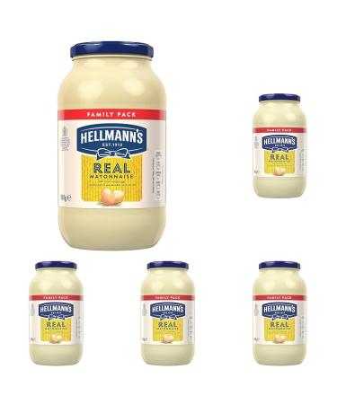 Hellmann's Real Mayonnaise with 100% free-range eggs and sustainably sourced oils for fries burgers and salads 800 g (Pack of 5)