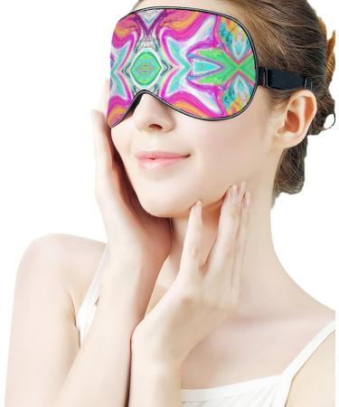 Shop Beautiful Abstract Colorful Tie Dye Sleep Mask for Women | Adjustable Eye Shades with Elastic Strap | Perfect for Travel & Relaxation - Buy Online on GoSupps.com