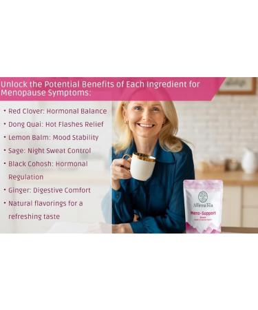 Meno-Support BloatX: Organic Menopause Relief for Hot Flashes Mood Swings & Bloating | 30 Teabags - Natural Apple-Cinnamon Flavor - Buy Online on GoSupps.com