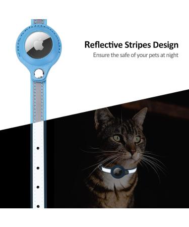 Buy Kocnydey Reflective Airtag Cat Collar - Adjustable Anti-Wing Collar for Cats & Small Dogs (M 28-37cm) - Blue - Buy Online on GoSupps.com