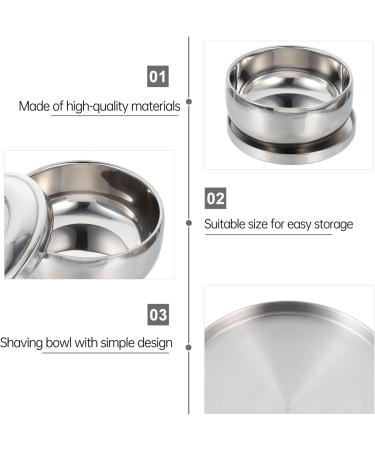 2-Piece Steel Lid Soup Safety Razor & Cream Bowl Set for Men - Bubble Foam Barber Supplies - Silver | eCommerce Shop - Buy Online on GoSupps.com