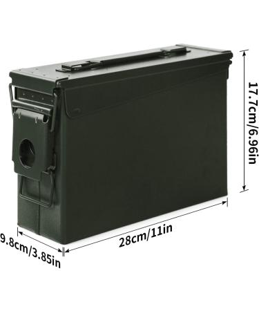 Vicbre 30/50 CAL Metal Ammunition Box - Lockable Waterproof Storage Case for Military Pistol & Rifle Ammo - Heavy-Duty Steel Container (Army Green) - Buy Online on GoSupps.com