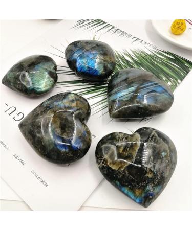 Home 75-80mm Large Blue/Yellow Labradorite Moonstone Gemstones Crystals and Spiritual Decor Stone Crystal Reiki - Buy Online on GoSupps.com
