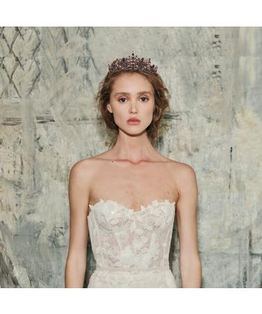 Vofler Black Baroque Witch Crown with Crystal - Women's Tiara for Halloween Cosplay, Wedding, Prom, Quinceanera - Buy Online on GoSupps.com