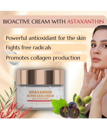 Green idea Astaxanthin face cream antiaging cream antioxidant cream fights free radicals face cream with rosehip oil shea butter panthenol olive oil cream 50 ml - Buy Online on GoSupps.com