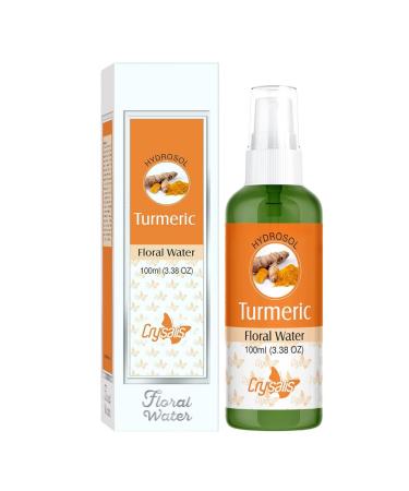 BEMT Turmeric Hydrosol Pure Steam-Distilled Curcuma Longa Root Floral Water Natural Skin-Refreshing Mist for Face & Body Cosmetic Grade Toning Spray 100 ml