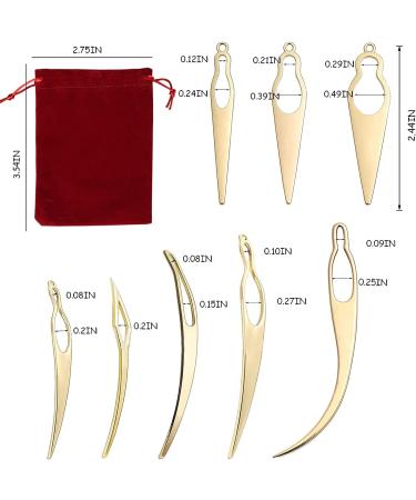 8 Pcs Interlocking Tool Set for Locs with Velvet Bag - Dreadlock Crochet Needle Kit for Easy Hair Tightening - Ideal for Sisterlocks and Interlocks - Gold - Buy Online on GoSupps.com