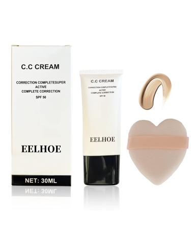 QETTLY CC Cream Self Adjusting for Skin Tone Color Correcting Cream Full-Coverage Moisturizing Makeup Foundation with SPF 50 1.70 Ounce (Pack of 1)