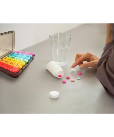 Weekly Pill Box Organizer - 4x Daily Large 28 Compartment Case for Medications Vitamins & Supplements - International Shipping - Buy Online on GoSupps.com