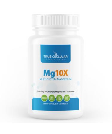 True Cellular Formulas Mg10X Multi-System Magnesium | Supplement to Support Sleep - 60 Capsules | Enhanced Sleep Immune System & Metabolic Support | Includes Magnesium Glycinate Citrate and More