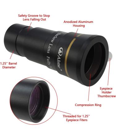 Alstar 1.25 4-Elements 3X Barlow Lens - Fully Multi-Coated Optics - Buy Online on GoSupps.com